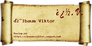 Ölbaum Viktor névjegykártya