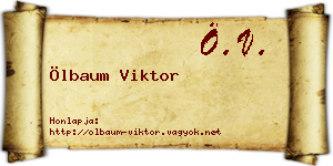 Ölbaum Viktor névjegykártya